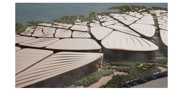 Kalbod工作室公布沙特NEOM機(jī)場(chǎng)城概念設(shè)計(jì)，伸向海洋的建筑群